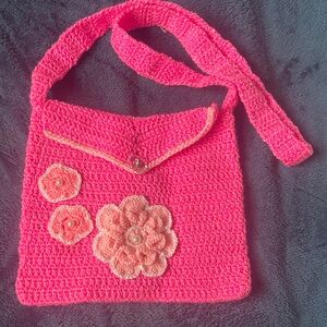 Handcrafted Pink Crochet Bag